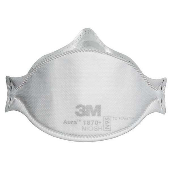 Disposable Respirator, N95, Flat-Fold, Dual, Non-Adjustable, Metal Nose Clip, M
