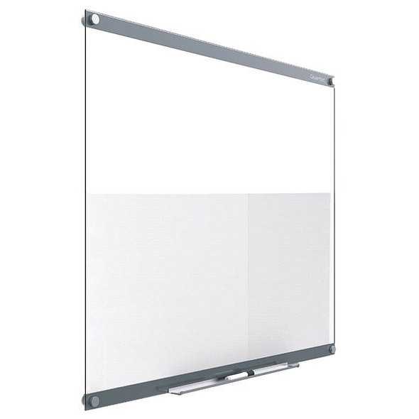 Dry Erase Board, Glass, 36 in, 48 in, No Frame Frame, White, Gloss