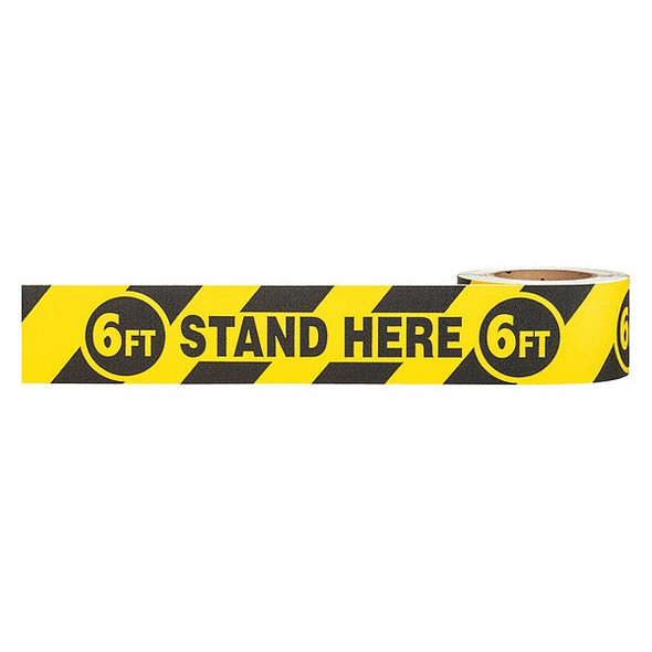 Manufacturer Varies Floor Tape,Black/Yellow,3 inx54 ft,Roll ZWAS6FTSH