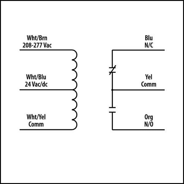 Functional Devices-Rib Enclosed Pre-Wired Relay,20A at 277VAC,SPDT RIB2402B