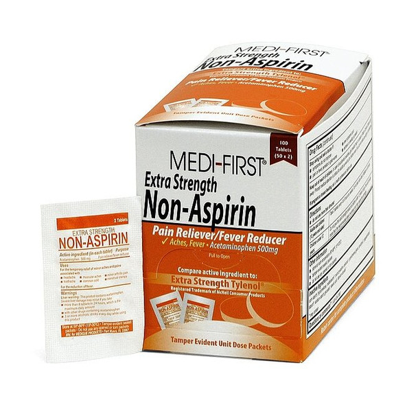 Medi-First Extra Strength Non-Aspirin,500mg,PK100 80433