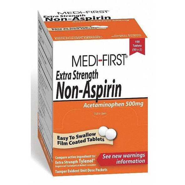 Medi-First Extra Strength Non-Aspirin,500mg,PK100 80433