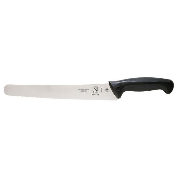 Mercer Cutlery Bread Knife,10 in Blade,Black Handle M23210 Mercer Cutlery Bread Knife,10 in Blade,Black Handle M23210
