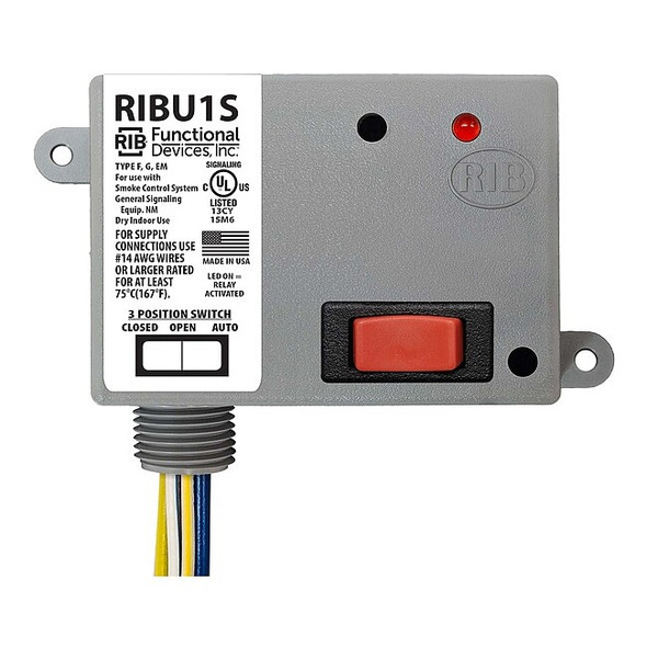 Functional Devices-Rib Enclosed Pre-Wired Relay,10A at 277VAC,SPST RIBU1S