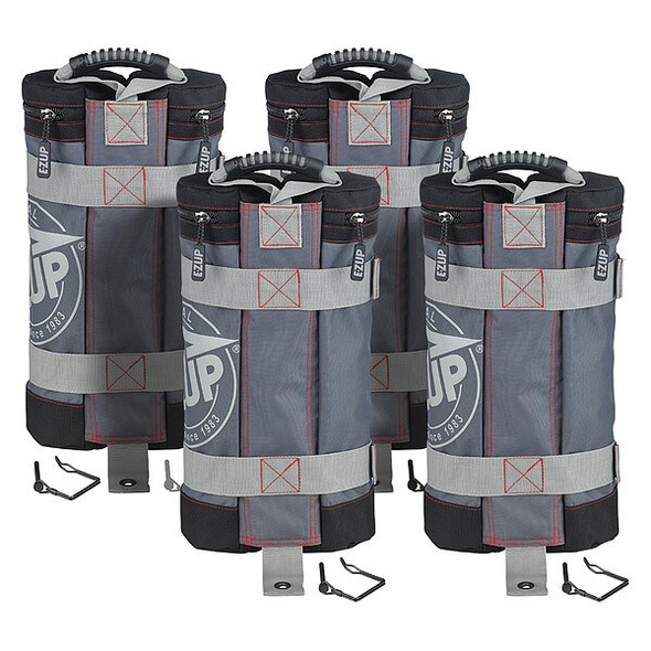 E-Z Up Instant Shelter Weight Bag,Gray w/B,PK4 WB3GYBK4