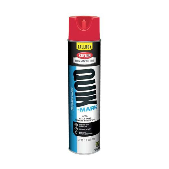 Inverted Marking Paint, 22 oz., Brilliant Red, Water -Based