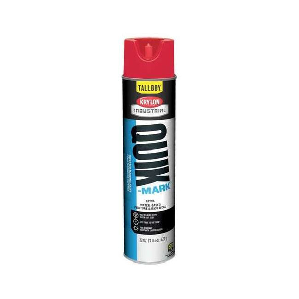 Inverted Marking Paint, 22 oz., Brilliant Red, Water -Based