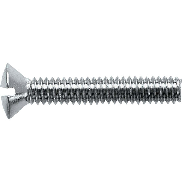 Danco 1/4 In.-20 x 1-1/2 In. Chrome-Plated Overflow Bath Plate Screw Pack of 5