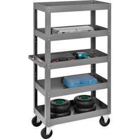 Global Industrial Steel Shelf Truck w/5 Shelves 800 lb. Capacity 30""L x 16""W x