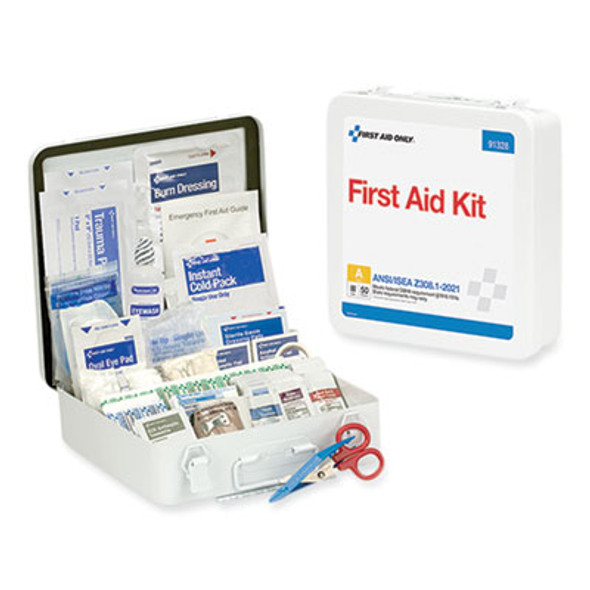 First Aid Only™ KIT,FIRSTAID,ANSI,50P,WH 91328