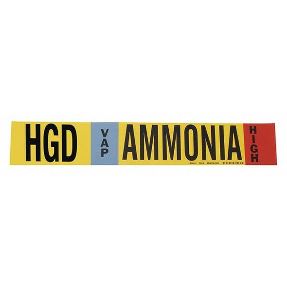 Brady Ammonia Pipe Marker,HGD,2 to 8In 57985