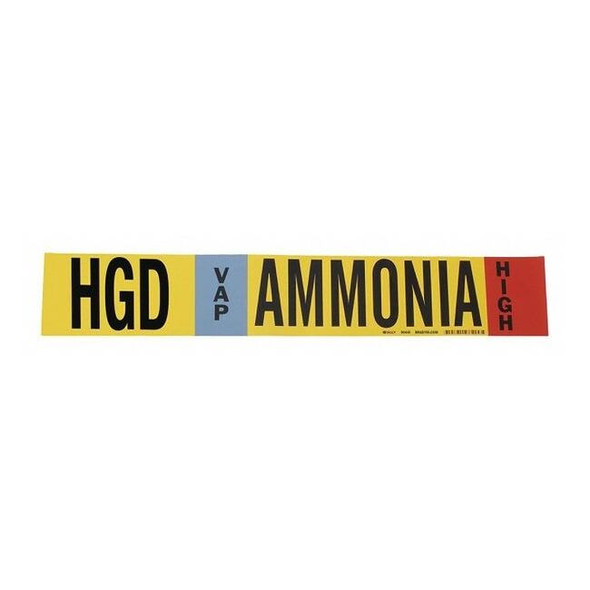 Brady Pipe Marker,Ammonia,26 in H,12 in W 57985