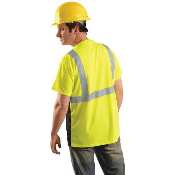 Kishigo T-Shirt,Black Sided,Class 2,Lime,3XL 9114-3X