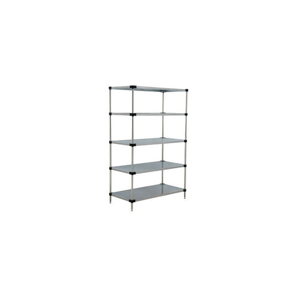 Nexel 5 Shelf Galvanized Steel Solid Shelving Unit Starter 24""W x 24""D x 63""H