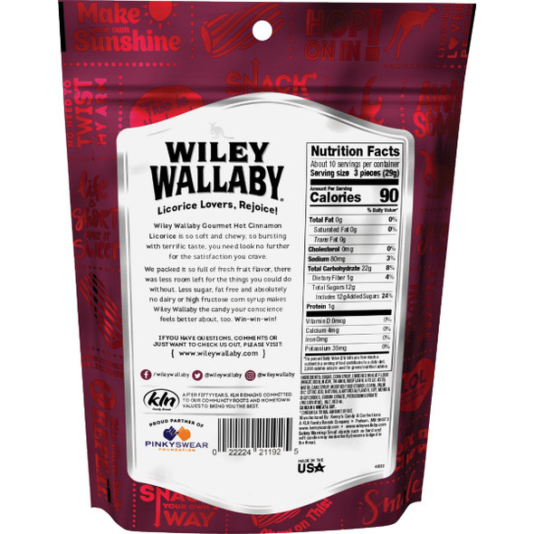 Wiley Wallaby Hot Cinnamon Licorice 10 Oz. Candy KEC21192 851427