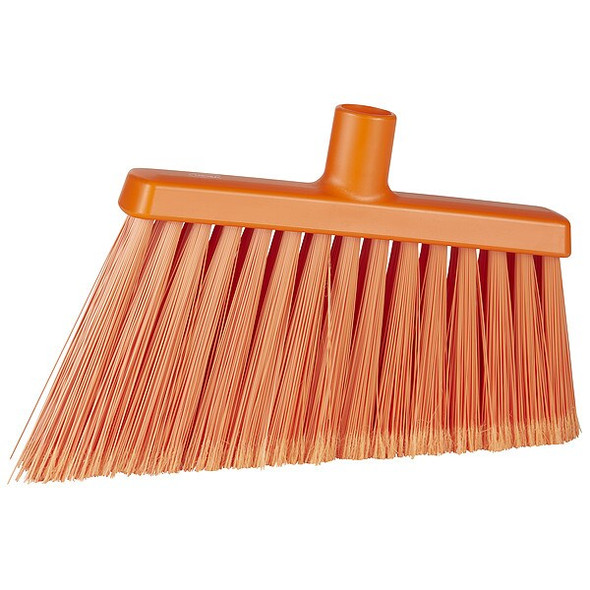 Remco 11 3/8 in Sweep Face Angle Broom, Soft, Synthetic, Orange 29167