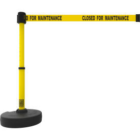 Banner Stakes PLUS Barrier Set 22""-42"" Black Post 15' Yellow ""Closed For Main