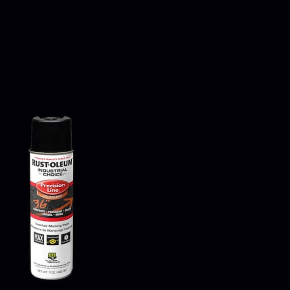 Rust-Oleum Precision Line Marking Paint, Inverted, Black, 20 oz 1675838V
