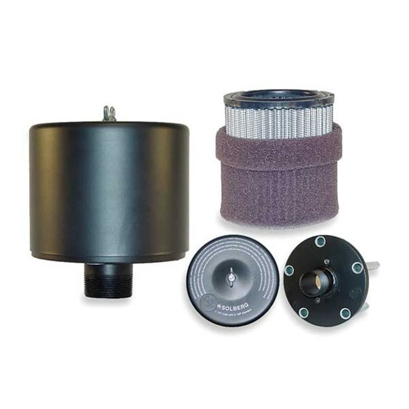 Solberg Filter Silencer,1 1-4" MNPT Inlet,70 cfm FS-19P-125