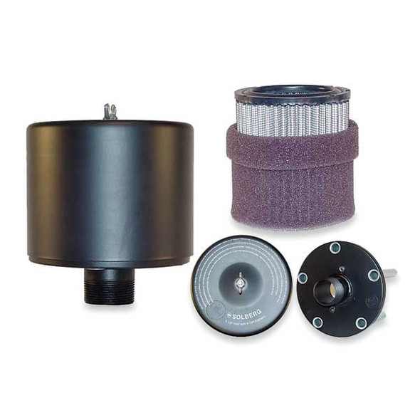 Solberg Filter Silencer,1 1/2" MNPT Inlet,85 cfm FS-19P-150