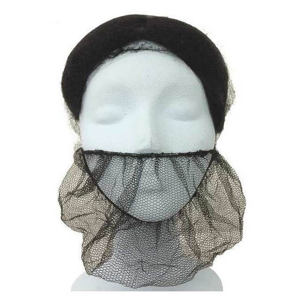 Beard Cover, Nylon, 18 in Dia., Brown, 18 in, 1000 PK