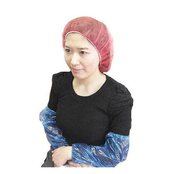 Bouffant Cap, Polypropylene, 21 in Dia., Red, M, 1000 PK