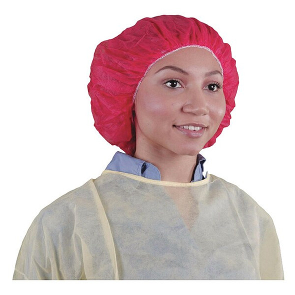 Keystone Safety Bouffant Cap,24in,Red,PP,PK1000 110NWI-10-24 RED Keystone Safety Bouffant Cap,24in,Red,PP,PK1000 110NWI-10-24 RED