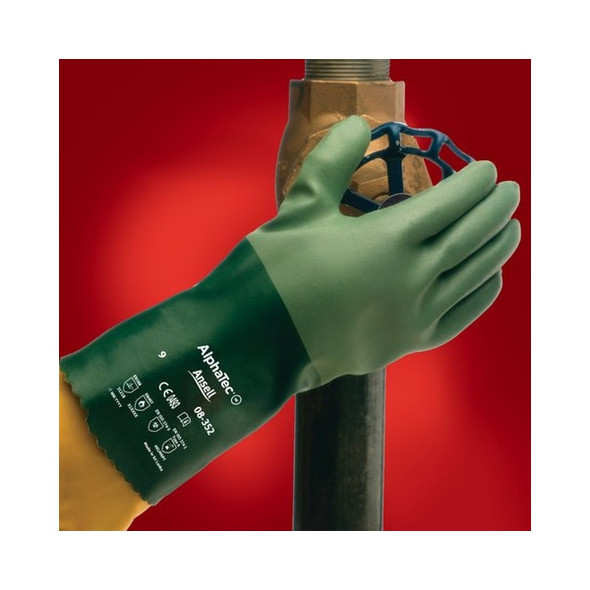 Ansell Chemical Resistant Glove,12" L,Sz 8,PR 08-352 Ansell Chemical Resistant Glove,12" L,Sz 8,PR 08-352