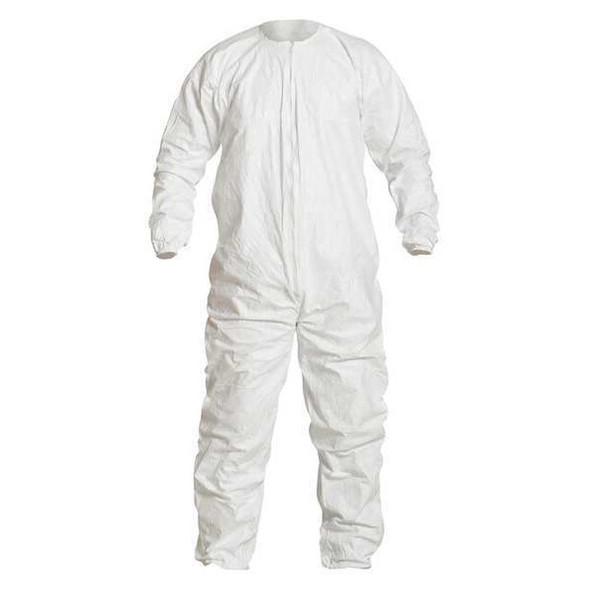 Dupont Coverall, L, White, Tyvek(R), zipper IC253BWHLG00250C