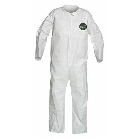 Dupont Collared Disposable Coveralls, 4Xl, White, zipper NB120SWH4X002500
