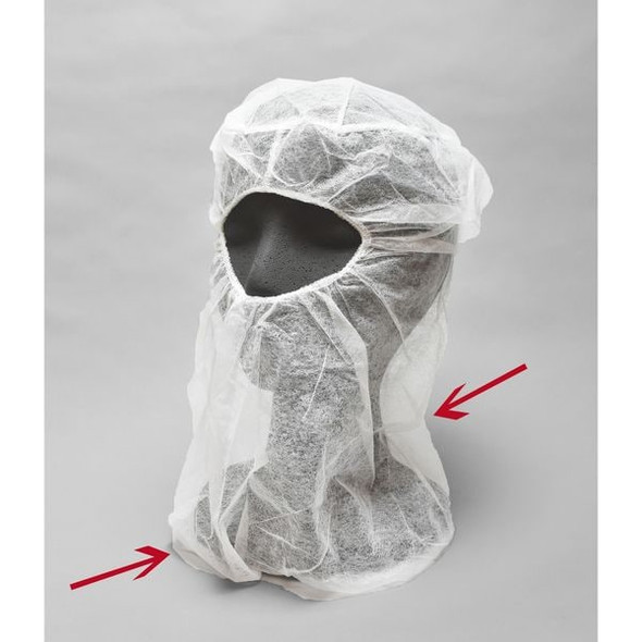 Action Chemical Disposable Hood, Polypropylene, Serged Seam, White, ,1000 PK H1001W