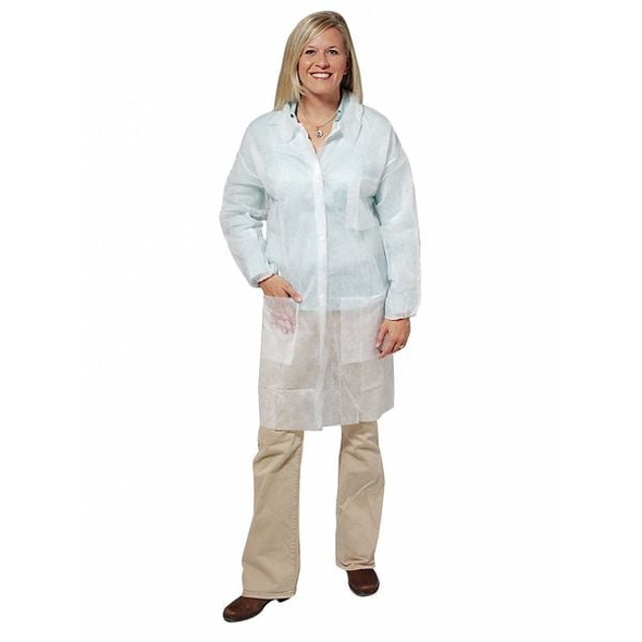 Lakeland Disposable Sleeve Apron, Tyvek(R), Serged, 5.5 mil, 45 in, White, S PBL141-SM