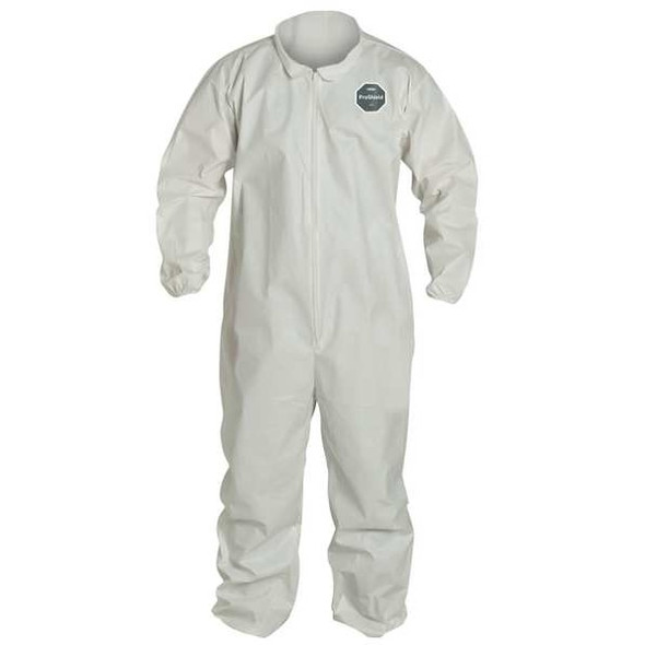 Collared Disposable Coveralls, Xl, White, ProShield(R) 60, zipper