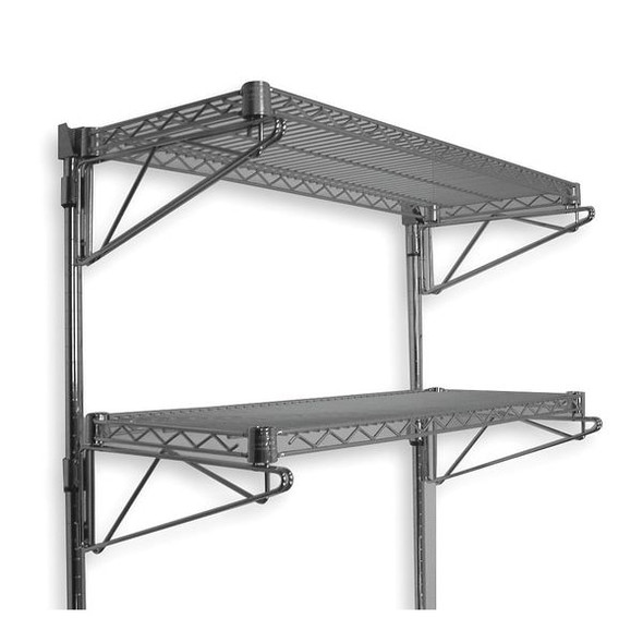 Manufacturer Varies Steel Wire Wall Shelving, 14"D x 48"W x 34"H, Chrome 2HGE3