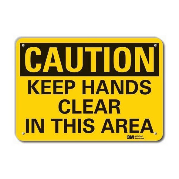 Caution Sign, 7 in Height, 10 in Width, Plastic, Vertical Rectangle, English