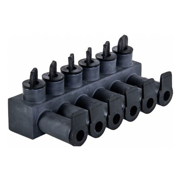 Polaris Wire Connector, 6 Port, Black, Santoprene Insulation ISPB2/0-6B