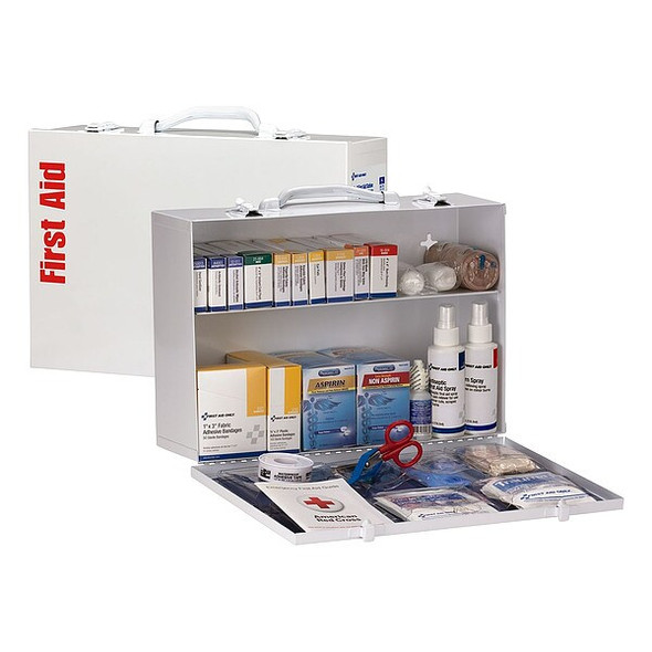 First Aid Kit and Housing, Metal Cabinet, 348 Components, 75 People Served