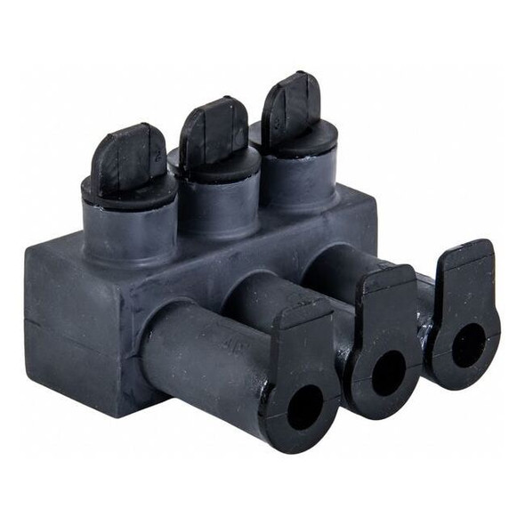 Polaris Wire Connector, 3 Port, Black, Santoprene Insulation ISPB2/0-3B