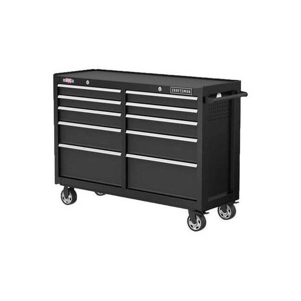 S2000 Tool Cabinet, 10 Drawer, Black, 52 in W x 18 in D x 37-1/2 in H