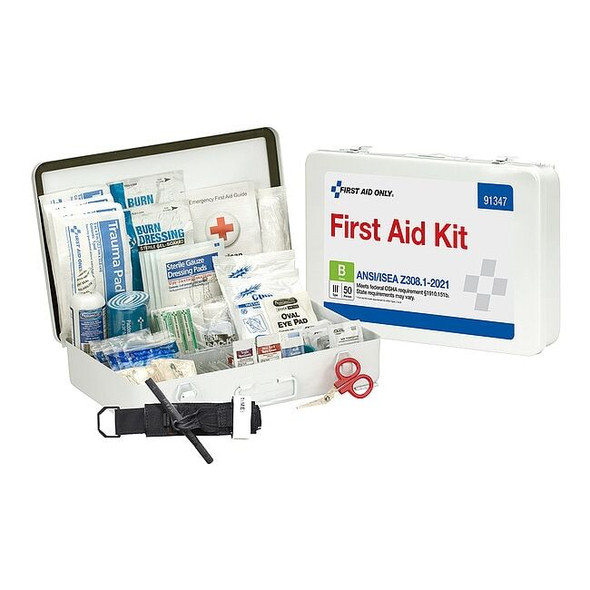 First Aid Kit and Housing, Metal 210 Components, 50 People Served