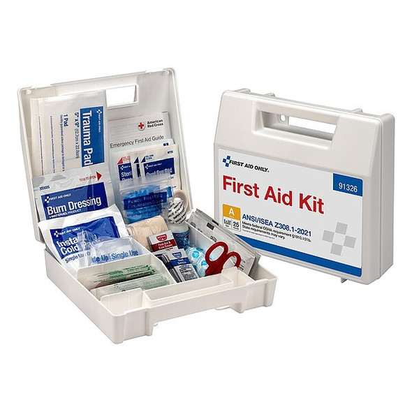 First Aid Kit and Housing, Plastic 94 Components, 25 People Served