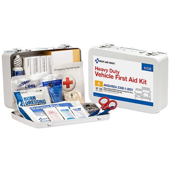 First Aid Kit and Housing, Metal 115 Components, 25 People Served