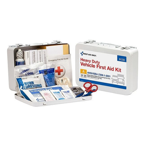 First Aid Kit and Housing, Metal 115 Components, 25 People Served