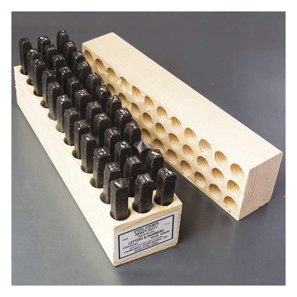 Young Bros Stamp Works Steel Stamps Set,2-1/2" Shank L,Steel, 3363 03363