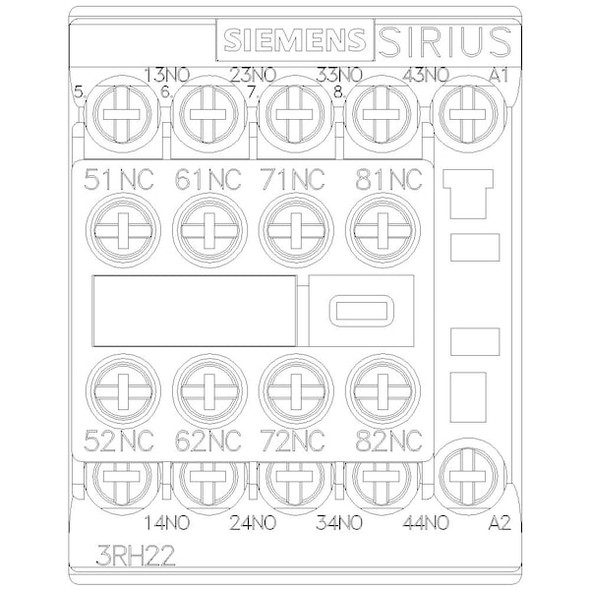 Siemens IEC Control Relay,4NO/4NC,110/120VAC,10A 3RH22441AK60 Siemens IEC Control Relay,4NO/4NC,110/120VAC,10A 3RH22441AK60