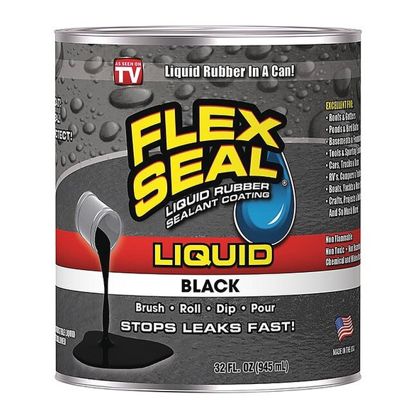 Flex Seal Leak Sealer 32 oz, Can, Black, Liquid LFSBLKR32