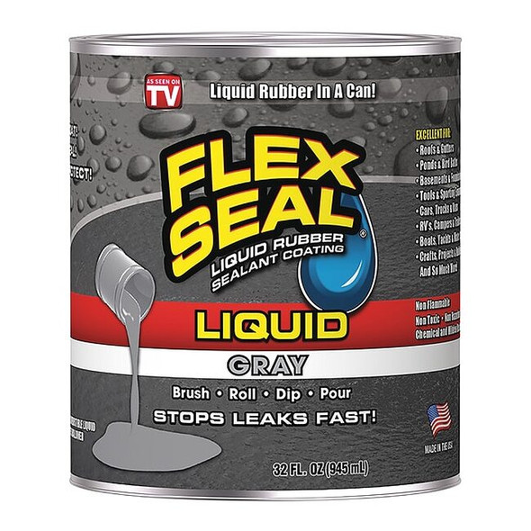 Flex Seal Leak Sealer,32 oz,Rubber Base,Gray LFSGRYR32