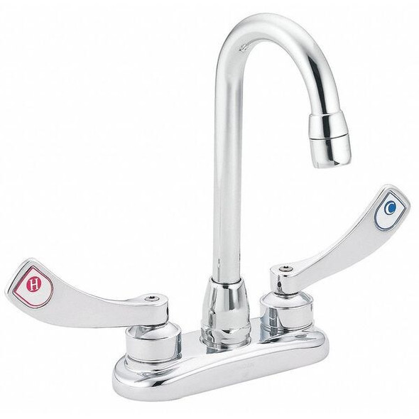 Moen Commercial Gooseneck Bar Faucet, Manual, 4" Mount, 2 Hole 8278