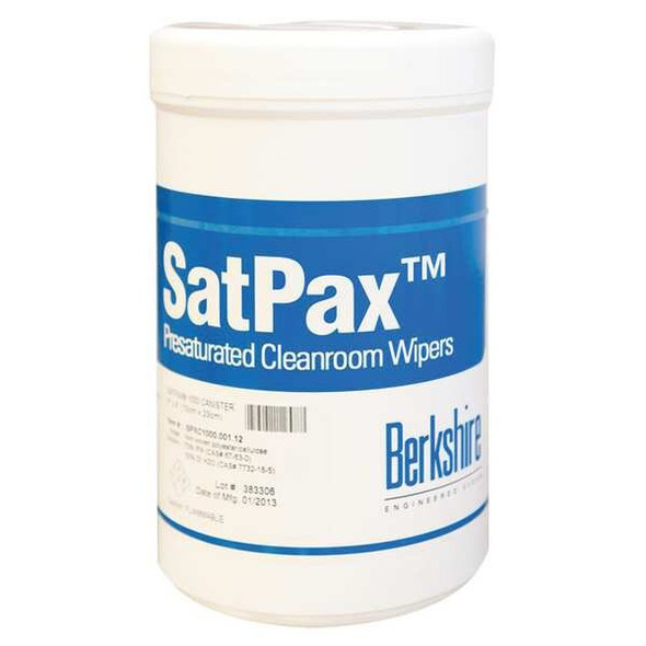 Berkshire Cleanroom Prewet Wipe, 6" x 9", 100 Wipes SPXC1000.001.12