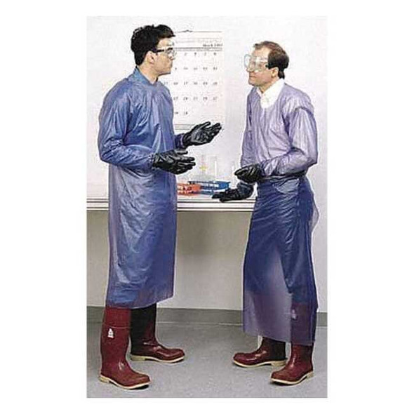 Ansell Apron, Vinyl, Blue, 54 in, L 56-910